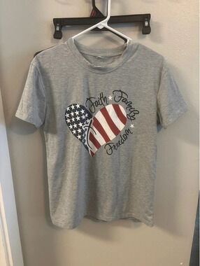 Faith, family, freedom T-shirt, size small